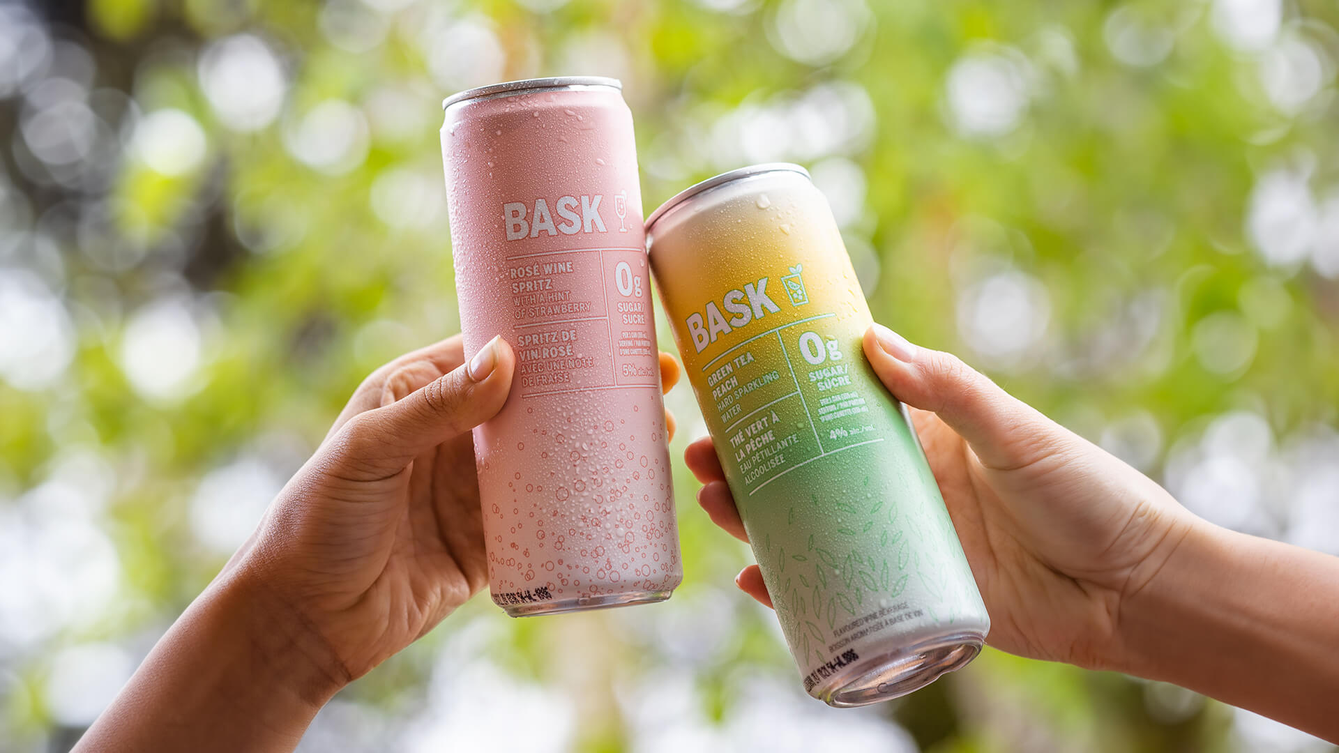 Cans of Bask refreshments.